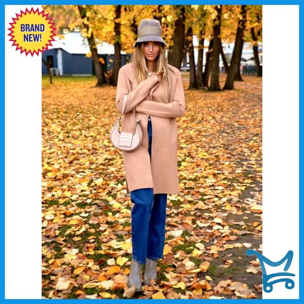 Oversized Knit Cardigan Lapel Neckline Trench Coatigan Chic Fall Winter Wear - Picture 2 of 7